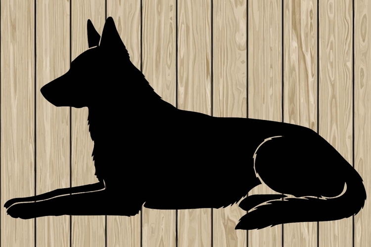 German shepherd stencil silhouette SVG