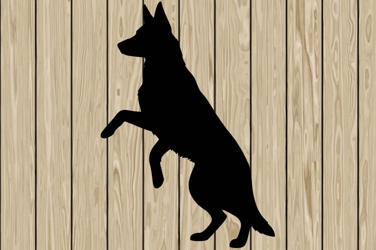 German shepherd stencil silhouette SVG