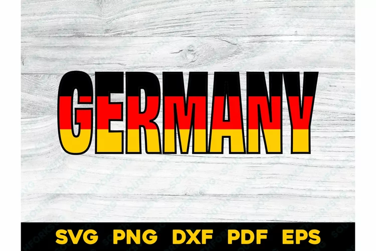 Germany Country Flag Name Design SVG PNG DXF EPS PDF