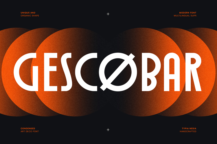 Gescobar Clean Modern Condensed / Tall logo font