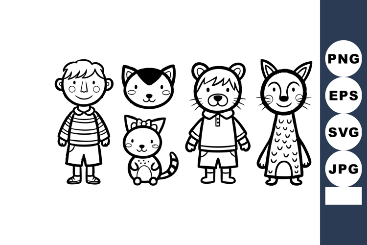 Cat Black And White Clipart