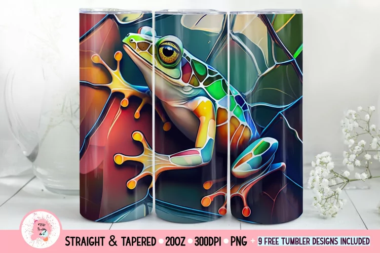 Stained Glass Tumbler Wrap | Frog Tumbler Png