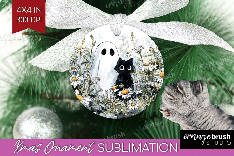 Cute Ghost Ornament PNG - Spooky Halloween PNG Sublimation