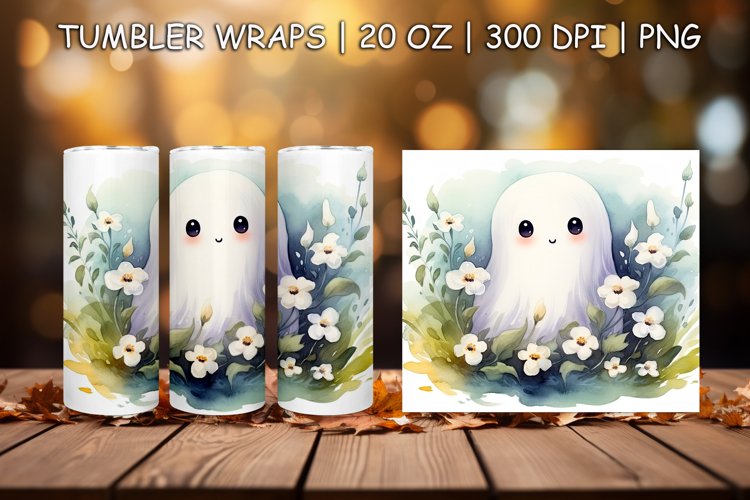 Halloween Sublimation Tumbler Wrap | Cute Ghost Tumbler 20Oz