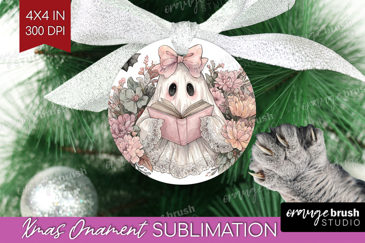 Cute Ghost Ornament PNG - Spooky Halloween PNG Sublimation