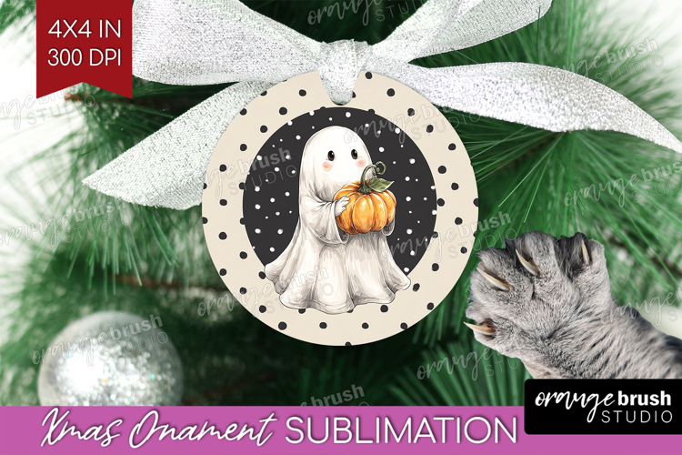 Cute Ghost Ornament PNG - Spooky Halloween PNG Sublimation