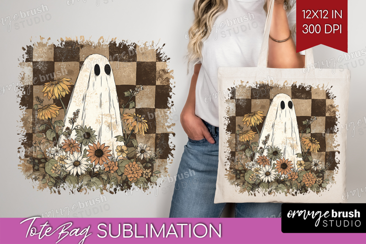 Cute Ghost Tote Bag - Spooky Halloween Tote Bag PNG