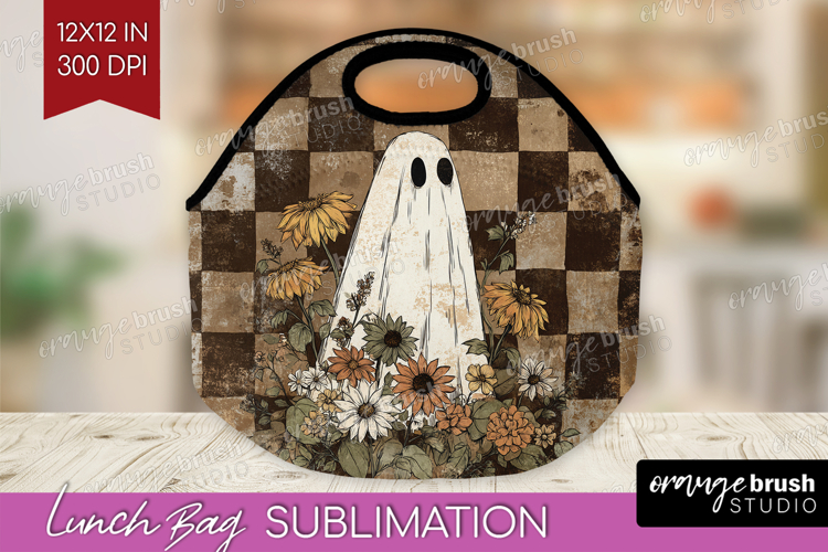 Cute Ghost Lunch Bag - Spooky Halloween Lunch Bug PNG