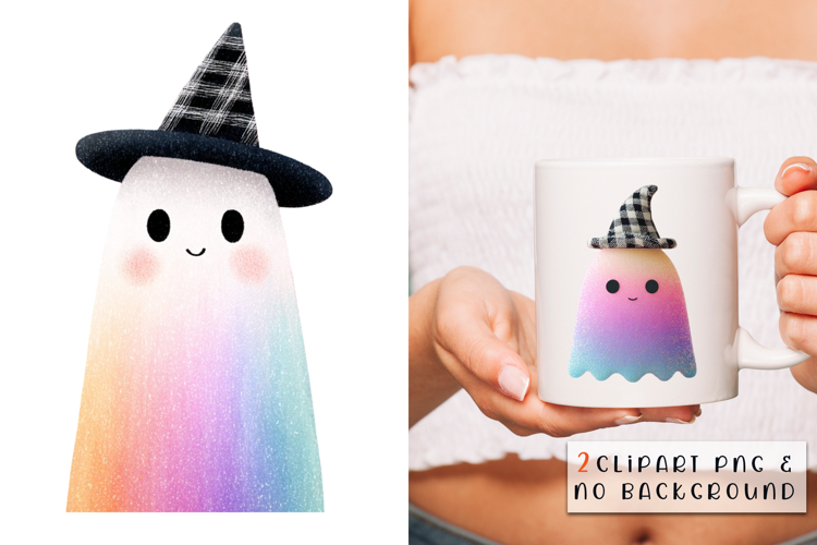 Kawaii Witch Ghost PNG | Halloween Clipart