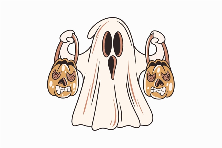 Pumpkin Ghost Halloween Vibes T-shirt
