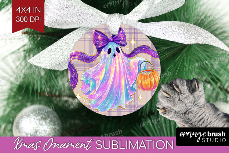 Cute Ghost Ornament PNG - Spooky Halloween PNG Sublimation