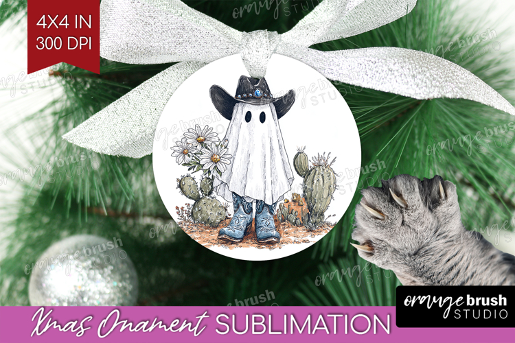 Cute Ghost Ornament PNG - Spooky Halloween PNG Sublimation