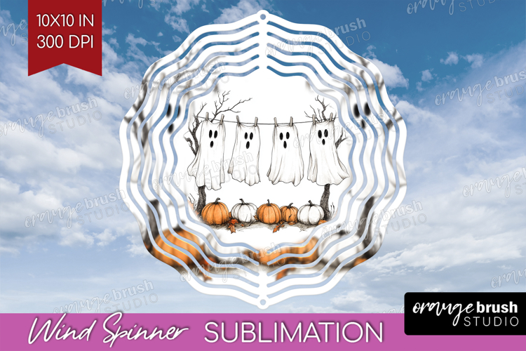 Cute Ghost Wind Spinner Sublimation PNG - Spooky Halloween