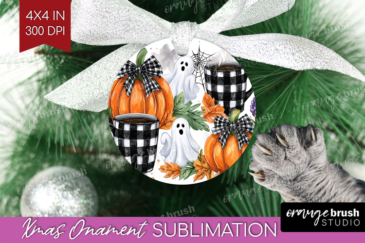 Cute Ghost Ornament PNG - Spooky Halloween PNG Sublimation