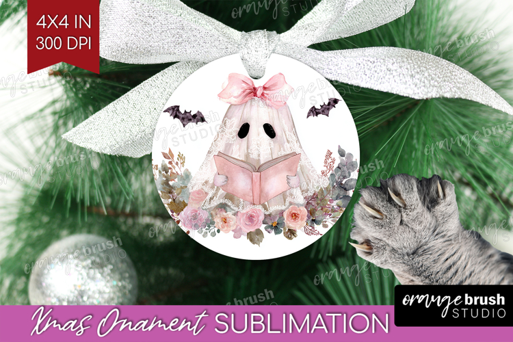 Cute Ghost Ornament PNG - Spooky Halloween PNG Sublimation
