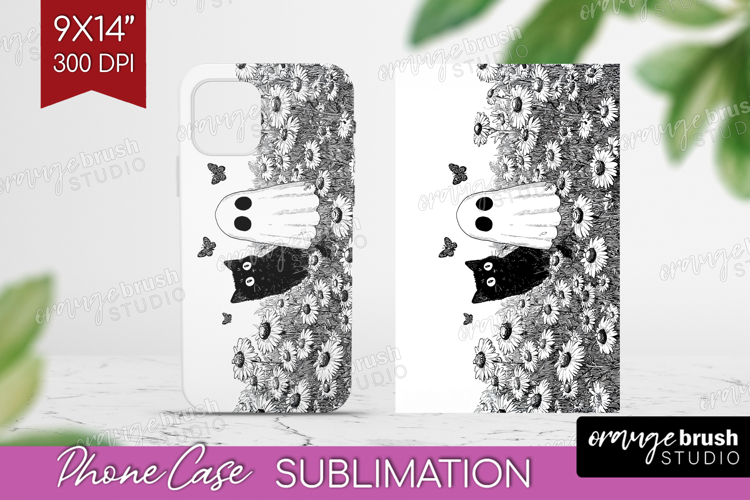 Cute Ghost Phone Case PNG - Spooky Halloween Case PNG example image 1
