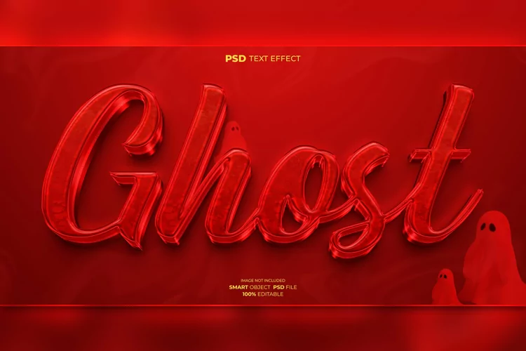 Ghost 3D editable text effect