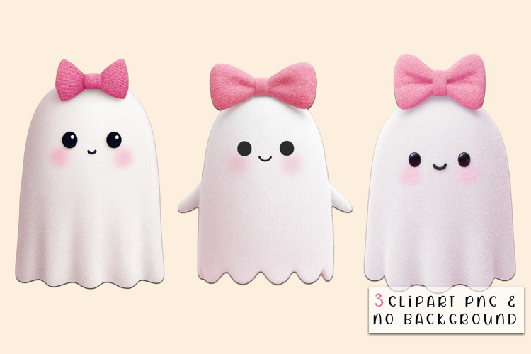Coquette Ghosts PNG Clipart | Cute Halloween Clipart