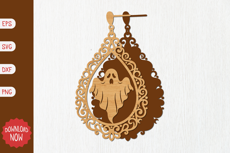 Ghost and Bat Earring SVG