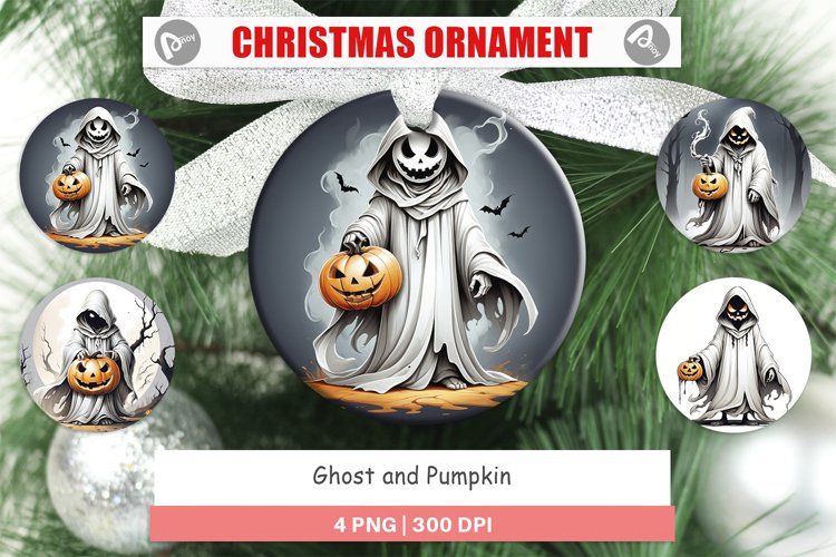 Christmas Ornaments Ghost and Pumpkin