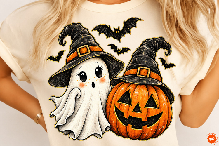 Ghost and Pumpkin PNG, Halloween Png, fall png, Pumpkin PNG