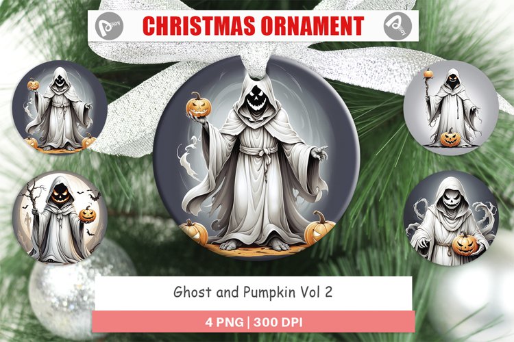 Christmas Ornaments Ghost and Pumpkin