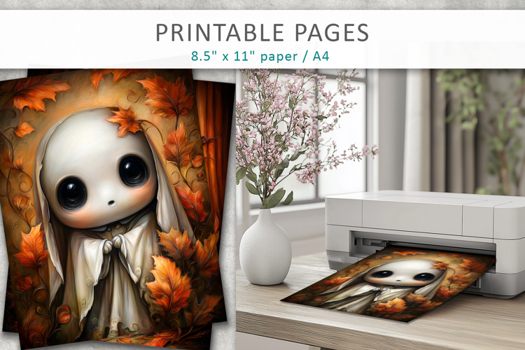 cute ghost pages, halloween art