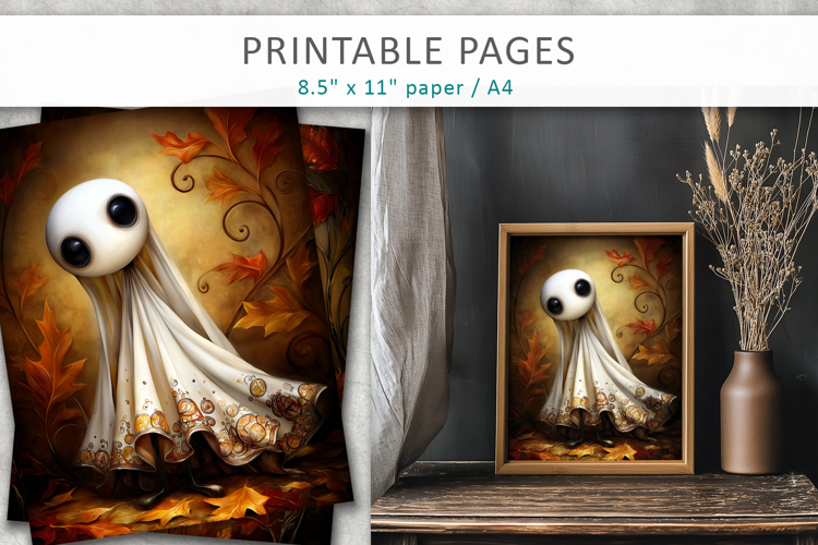 cute ghost pages, junk journal ghosts