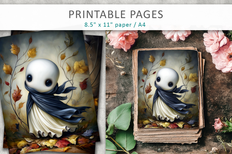 cute ghost pages, printable ghost art