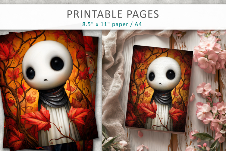 cute ghost pages, Halloween journal