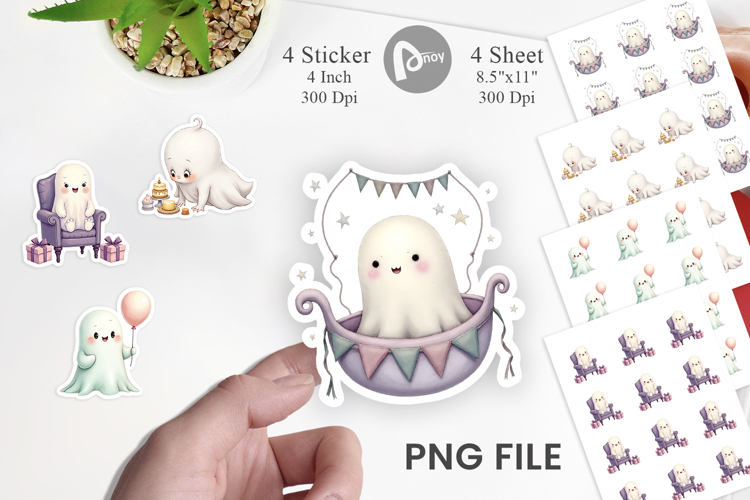 Ghost Baby Shower Sticker