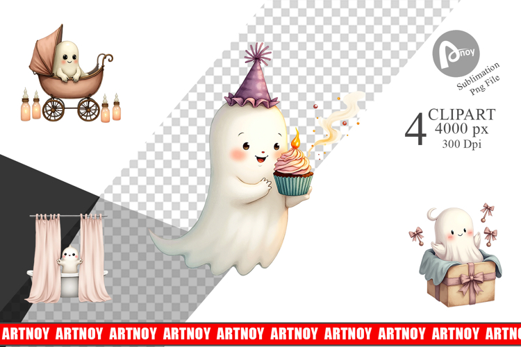 Ghost Baby Shower Clipart
