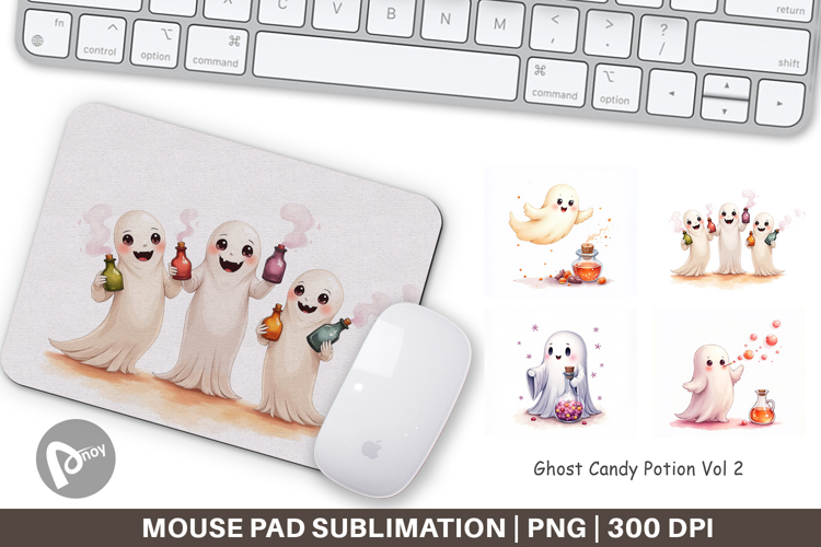 Mouse Pad Watercolor Ghost Candy Potion