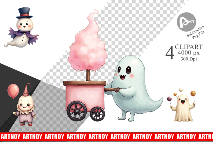 Ghost Carnival Toys Clipart