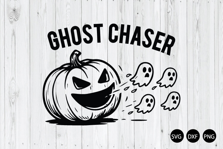 Ghost Chaser SVG, Funny Halloween SVG, Funny Ghost SVG example image 1