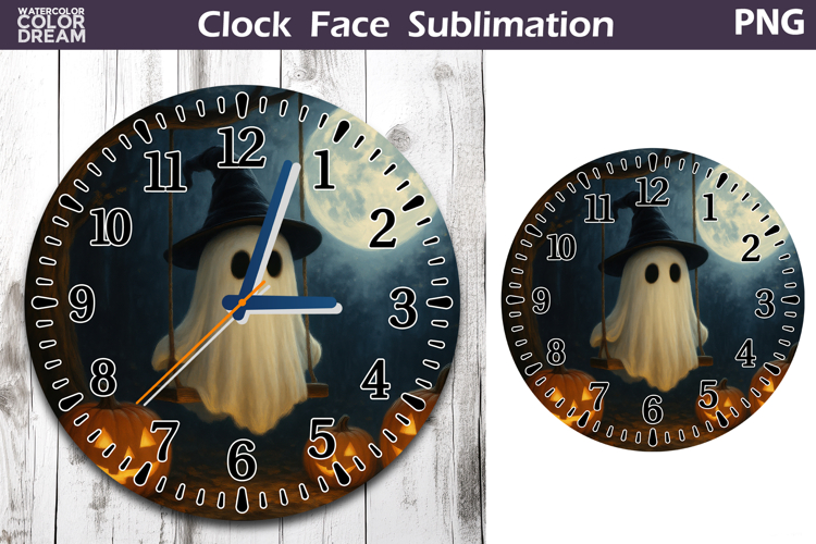 Cute Ghost Clock Face | Halloween Clock Design
