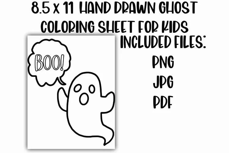 Ghost Coloring Sheet for Kids - Halloween Coloring Sheet