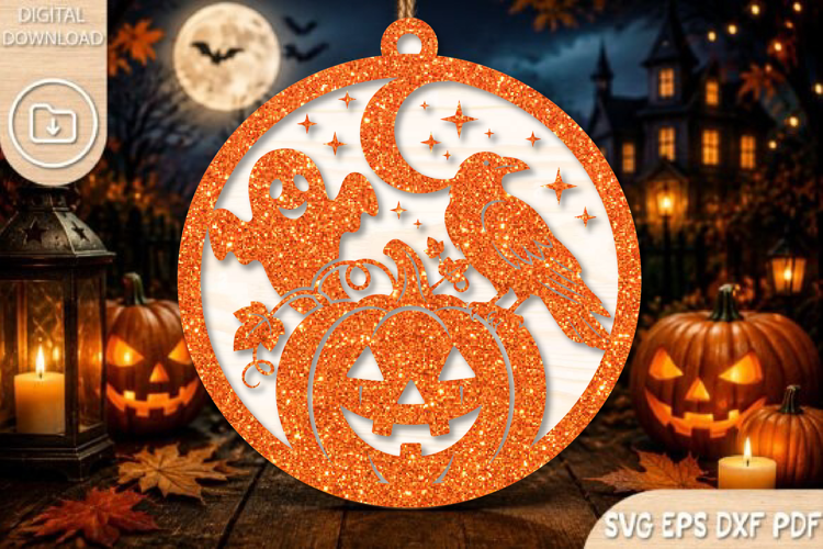Ghost Crow Pumpkin Halloween SVG
