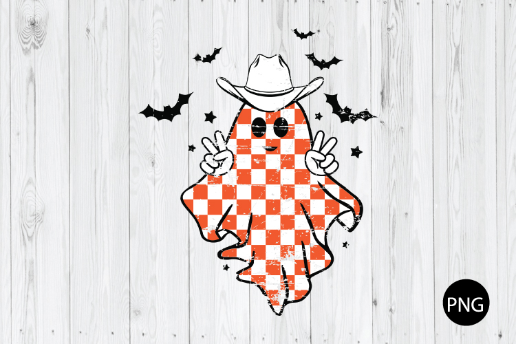 Cute Ghost Checkered PNG, Ghost PNG, Halloween PNG