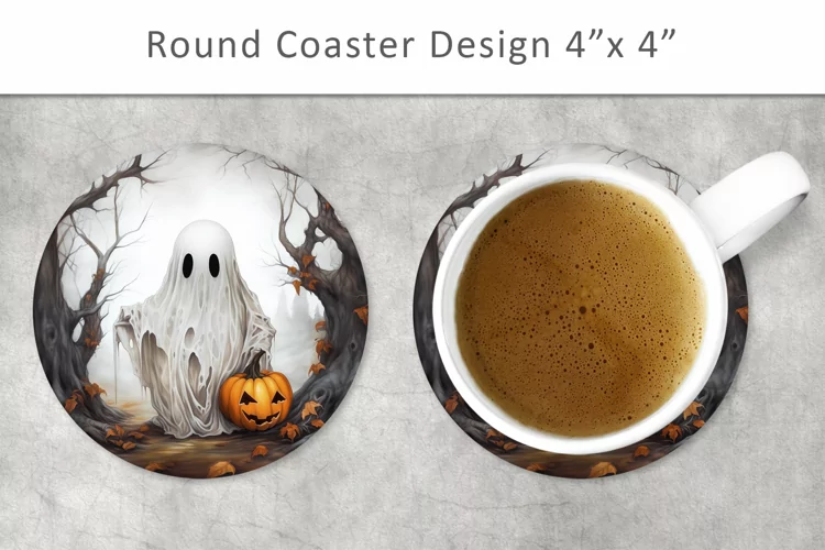 Halloween Ghost Round Coaster