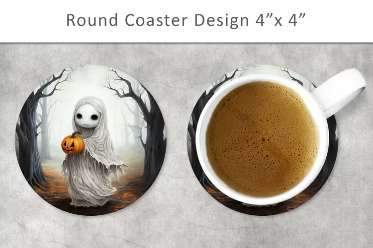 Halloween Ghost Round Coaster