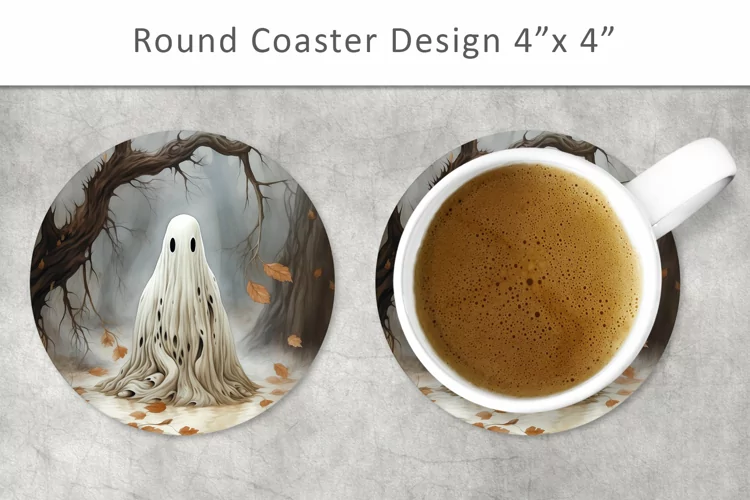 Halloween Ghost Round Coaster
