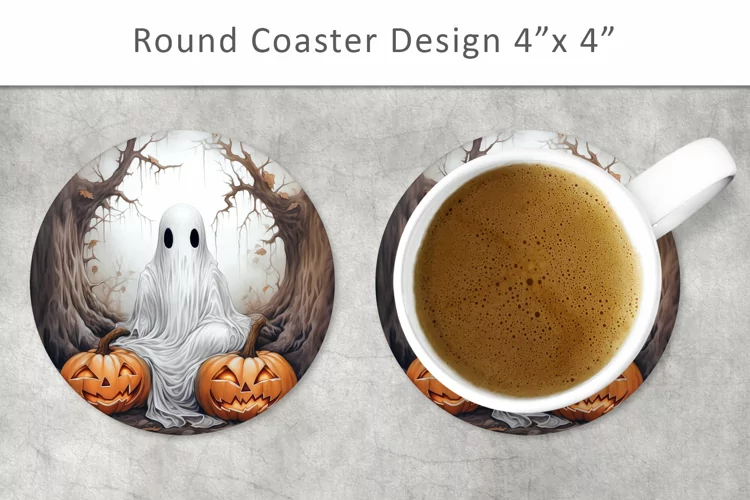Halloween Round Coaster, ghost kitchen decor