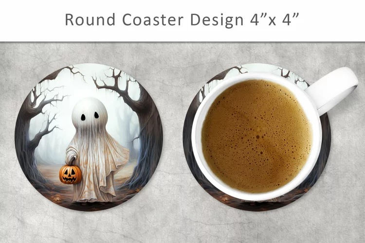 Halloween Ghost Round Coaster