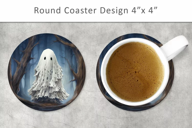 Halloween Ghost Round Coaster