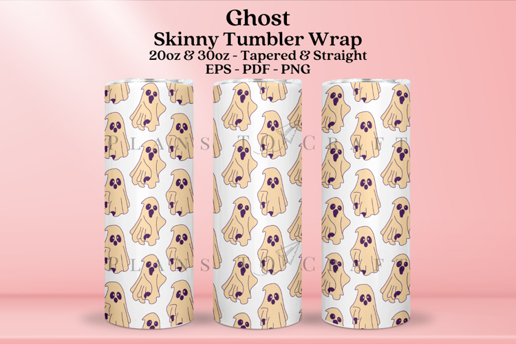 Ghost Halloween Skinny Tumbler Sublimation Wrap