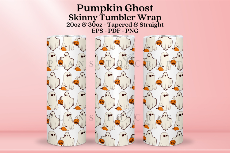 Ghost Halloween Skinny Tumbler Sublimation Wrap