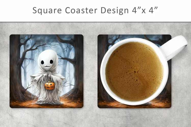 halloween square coaster, kitchen decor
