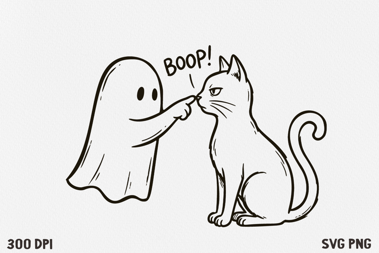Ghost Boop Cat Halloween SVG PNG
