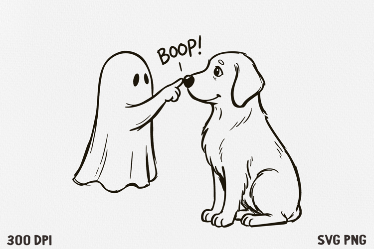 Ghost Boop Dog Halloween SVG PNG